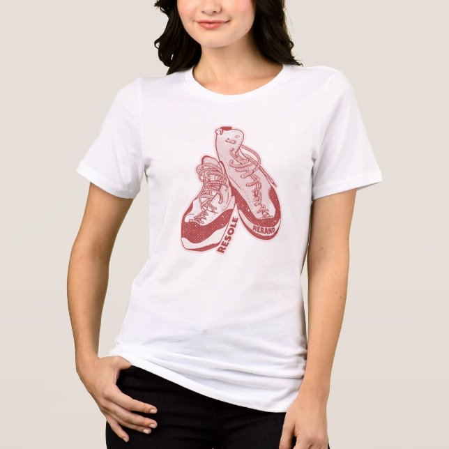 Rock climbing shoes resole Tri-Blend shirt (Front)