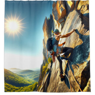 Rock Climbing Shower Curtain