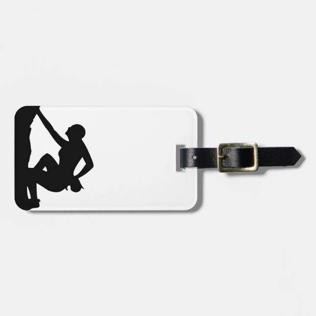 Rock Climbing Silhouette Luggage Tag (Front Horizontal)