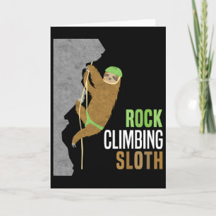 Rock Climbing Sloth Rock Climbers Funny Gift Cute Card
