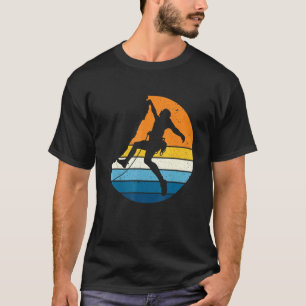 Rock Climbing Sports Retro Vintage Sunset Climber T-Shirt
