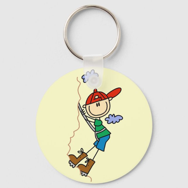Rock Climbing Stick Figure Key Ring (Front)