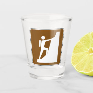 Rock Climbing Symbol Sign   Shot Glass