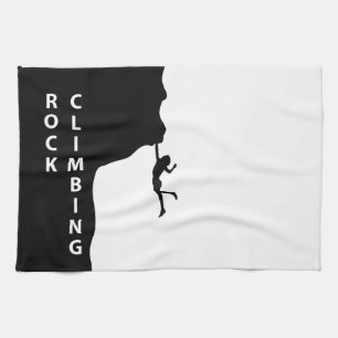 Rock climbing tea towel