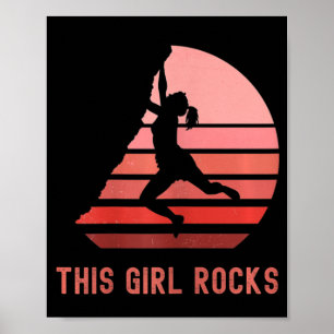 Rock Climbing This Girl Rocks Bouldering Mountain  Poster