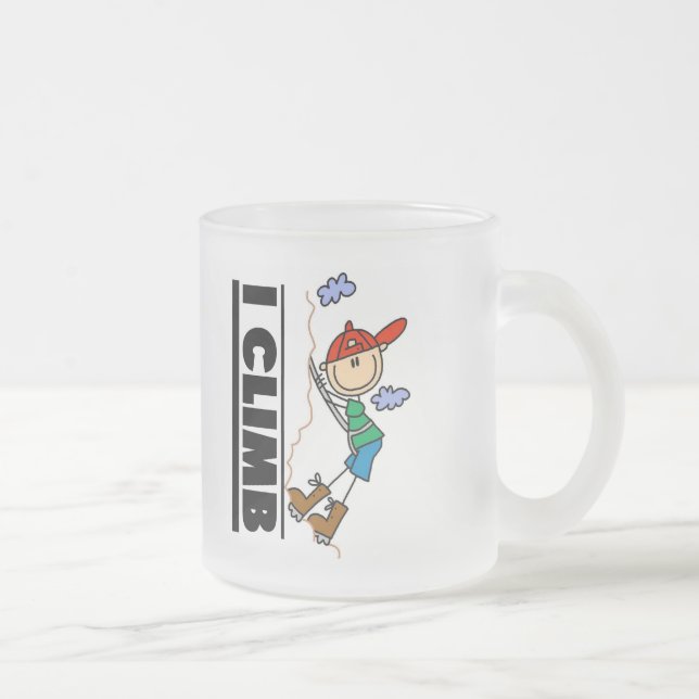 Rock Climbing Tshirts and Gifts Frosted Glass Coffee Mug (Right)