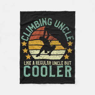 Rock Climbing Uncle Funny Bouldering Mountain Clim Fleece Blanket