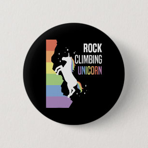 Rock Climbing Unicorn Funny Rainbow Climber T Shir 6 Cm Round Badge