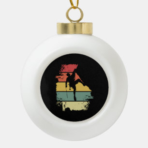 Rock Climbing Vintage Ceramic Ball Christmas Ornament