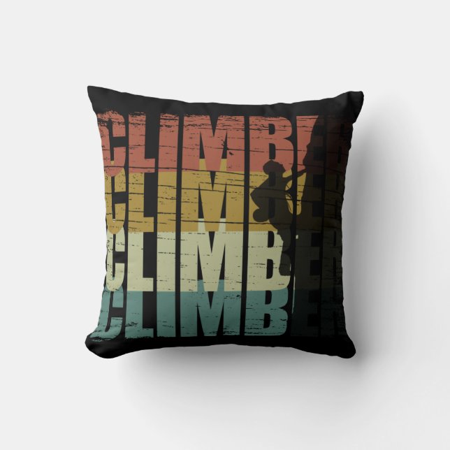 Rock climbing vintage climber cushion (Front)