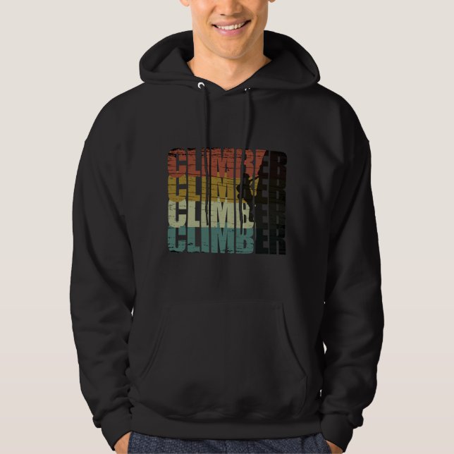 Rock climbing vintage climber hoodie (Front)