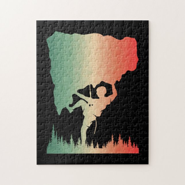 Rock Climbing Vintage Climber Jigsaw Puzzle (Vertical)
