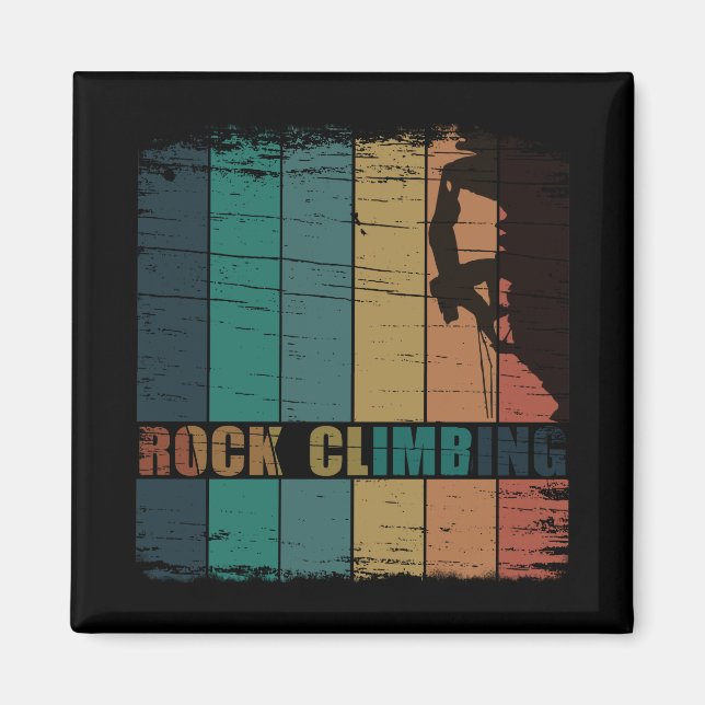 Rock climbing vintage climber magnet (Front)