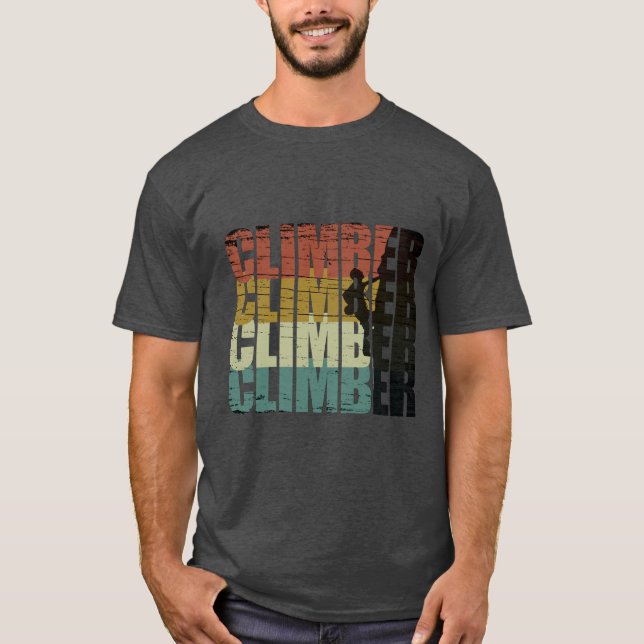 Rock climbing vintage climber T-Shirt (Front)