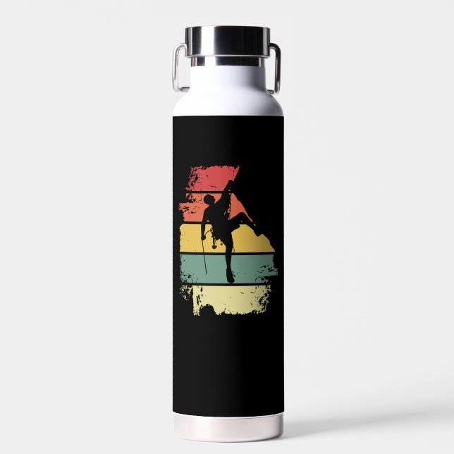 Rock Climbing Vintage Water Bottle (Front)