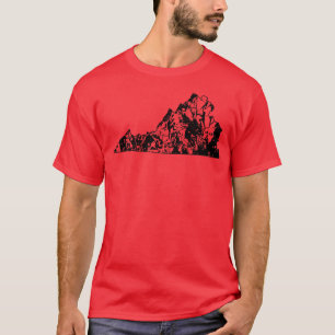 Rock Climbing Virginia Rock Climber State Map Clim T-Shirt