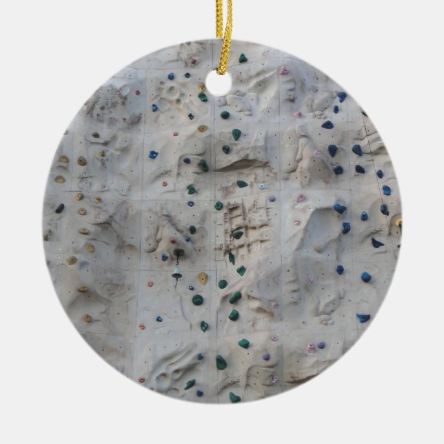 Rock Climbing Wall Ceramic Tree Decoration (Front)