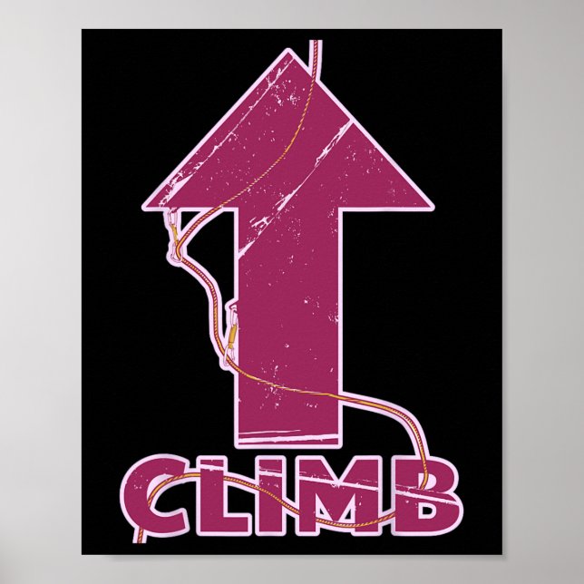 Rock Climbing Wall Rope And Quickdraws  Poster (Front)