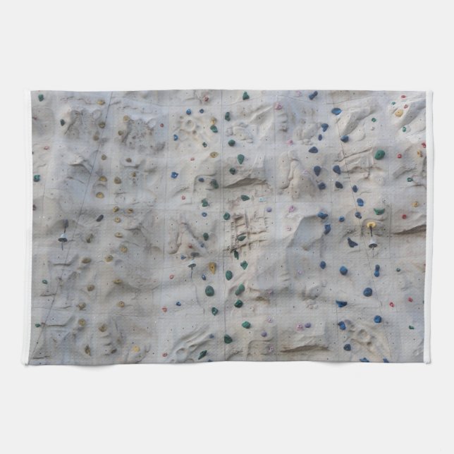 Rock Climbing Wall Tea Towel (Horizontal)