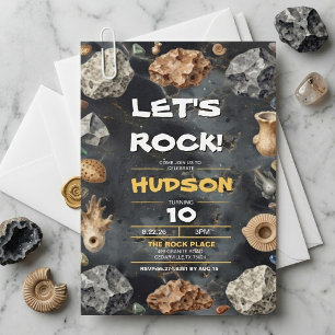 Rock Collecting Birthday Invitation,Geology Them Invitation