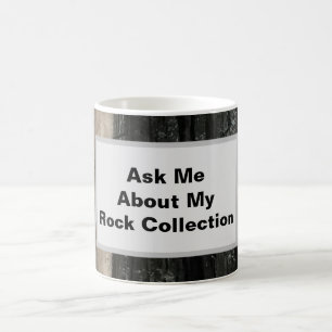 Rock Collector Humourous Black White Striped Stone Coffee Mug
