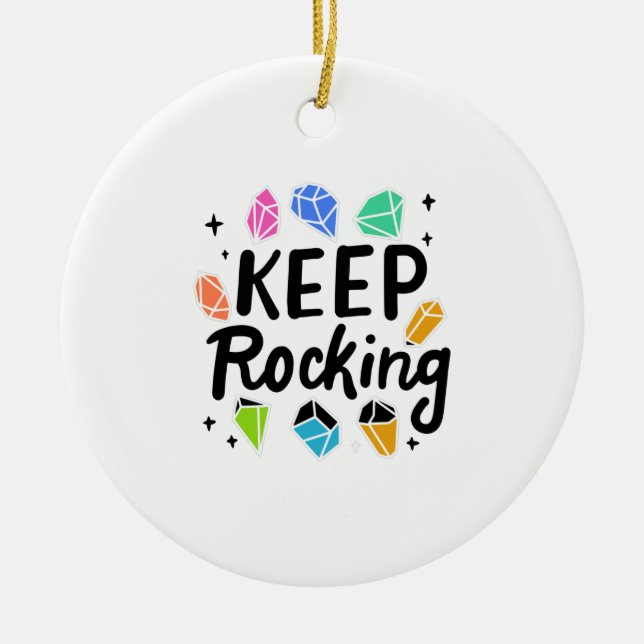 Rock Collector - Keep Rocking Ceramic Tree Decoration (Front)