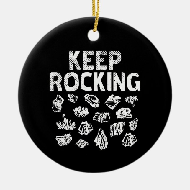 Rock Collector - Keep Rocking Ceramic Tree Decoration (Front)