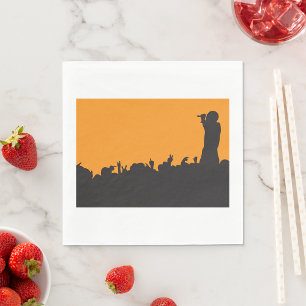 Rock Concert Crowd Silhouette Music Festival Napkin