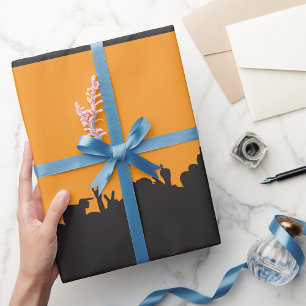Rock Concert Crowd Silhouette Music Festival Wrapping Paper