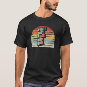 Rock Concert Vintage Retro Peace Love Rock And Rol T-Shirt