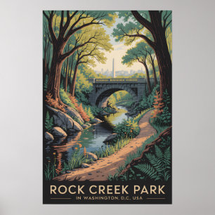 Rock Creek Park Vintage Washington Travel Poster