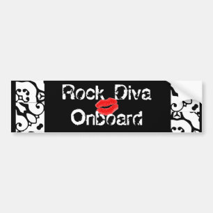"Rock Diva Onboard Bumper Sticker" - Customisable Bumper Sticker