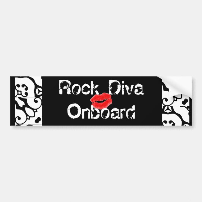 "Rock Diva Onboard Bumper Sticker" - Customisable Sticker (Front)