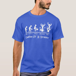 Rock Drummer Evolution Funny Stick Figure for fan T-Shirt