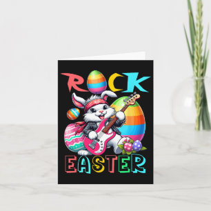 Rock Easter Costume Bunny Playing Guitar Guitarist Card
