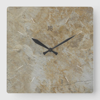 ROCK FACE | natural textured stone image Square Wall Clock