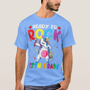 Rock Fifth Grade Dabbing Unicorn Girls Back To Sch T-Shirt