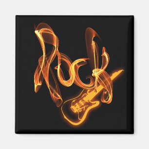 Rock fire sign magnet