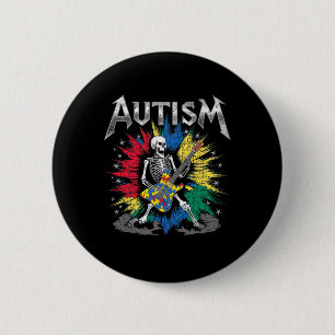Rock For Autism Awareness 6 Cm Round Badge