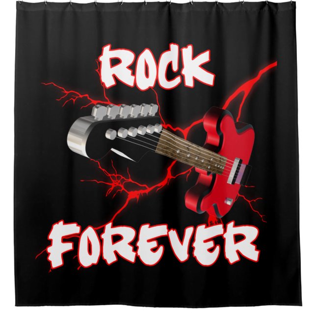 Rock forever shower curtain (Front)