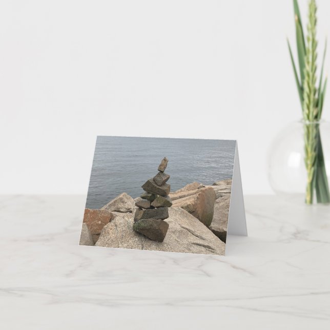 Rock formation on the water note card (Front)