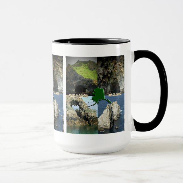 Rock Formations and Caves in Alaska Collage Mug (Right)