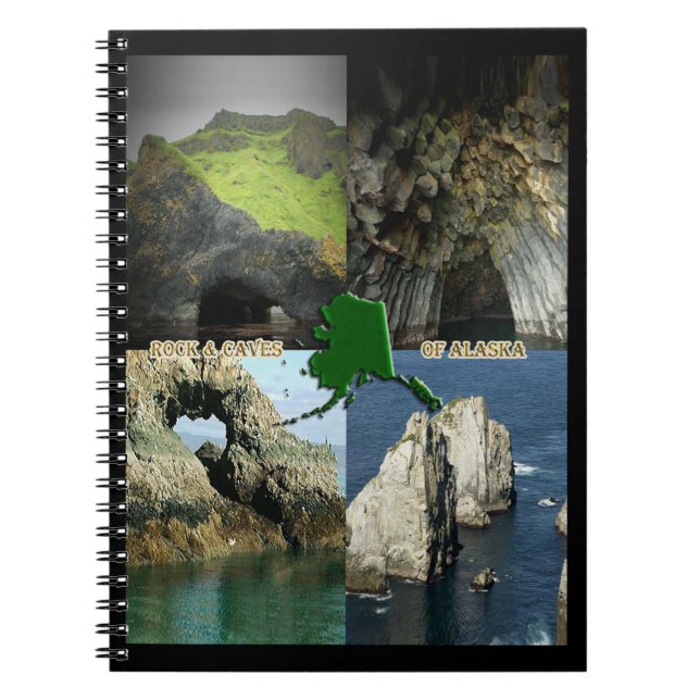 Rock Formations and Caves in Alaska Collage Spiral Notebook (Front)