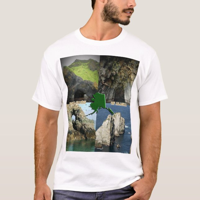 Rock Formations and Caves in Alaska Collage T-Shirt (Front)