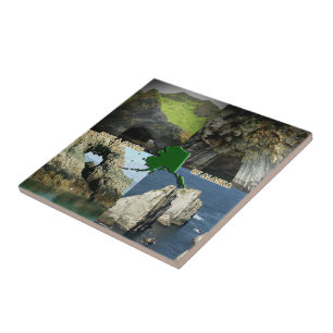 Rock Formations and Caves in Alaska Collage Tile