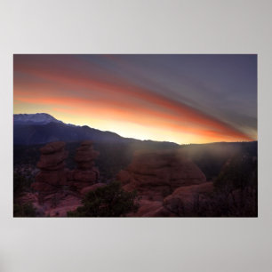 Rock Formations at Sunset Poster