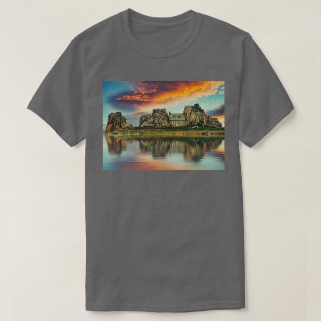Rock formations Rock formations at sea T-Shirt (Design Front)