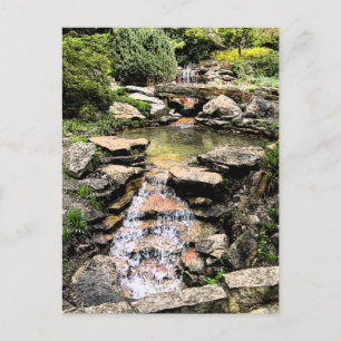 "ROCK GARDEN & WATERFALL"/INNISWOOD BOTANICAL GARD POSTCARD