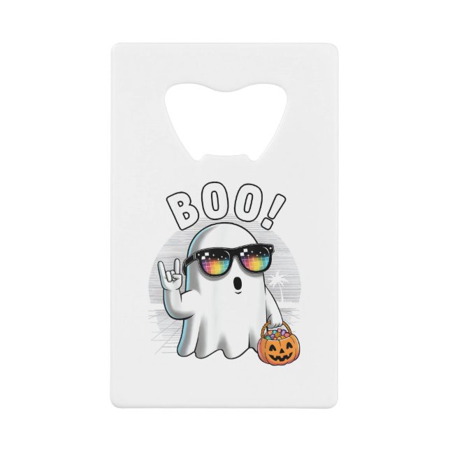 Rock Ghost Retro Halloween Pumpkin Funny Boo (Front)