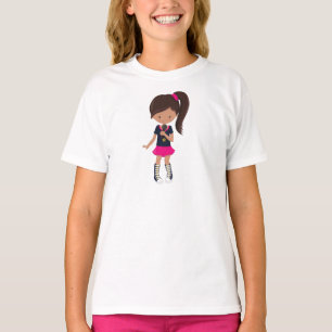 Rock Girl, Latina Girl, Microphone, Band Singer T-Shirt